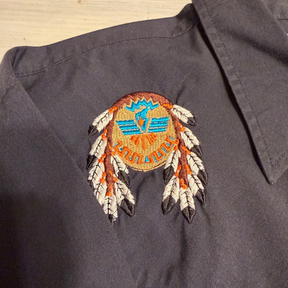 Vintage ely diamond native Black Button Down Shirt - image 4